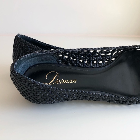 Delman Black and white woven flat slip-on with woven bow detail leather size 9 - Picture 17 of 17